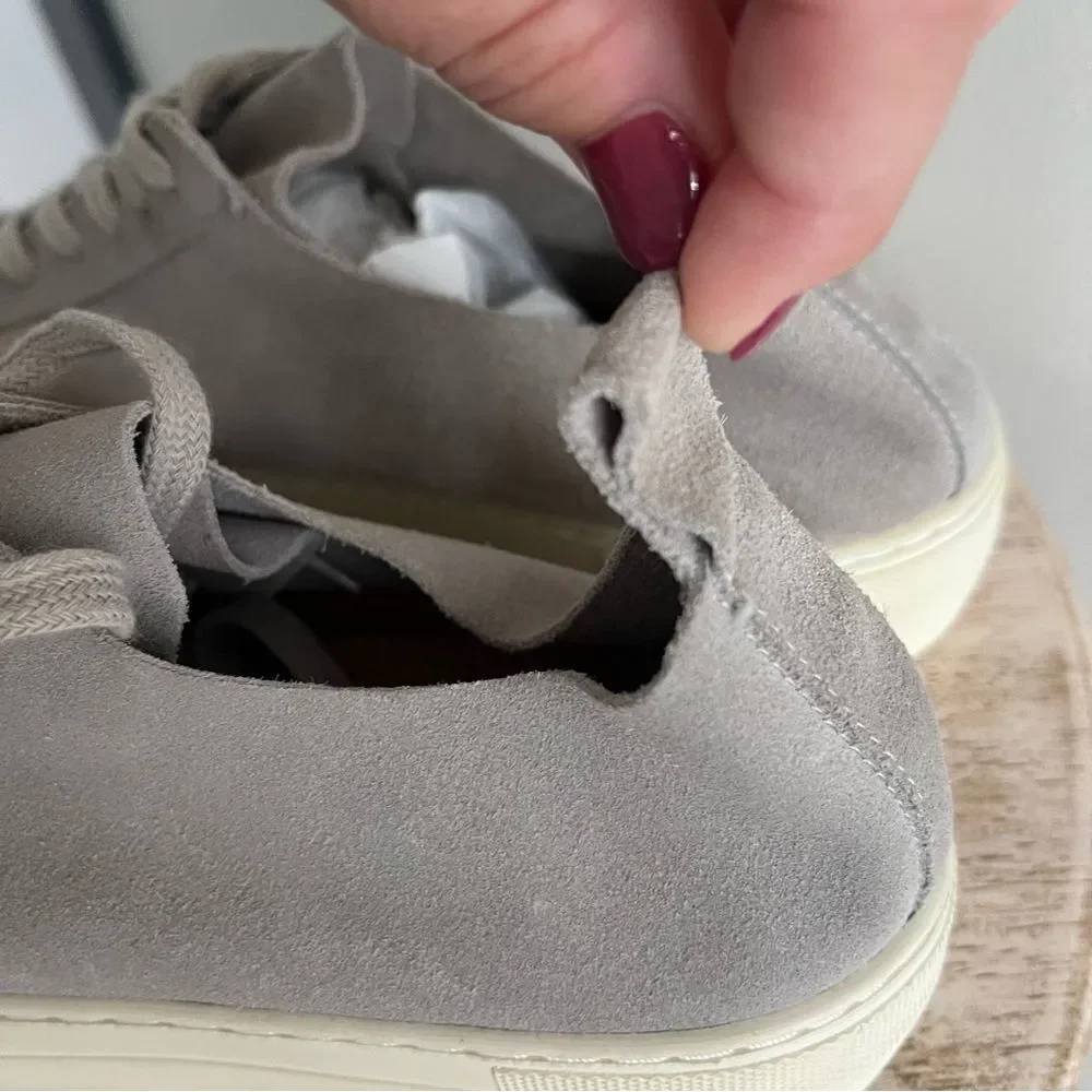 Who What Wear Daria Suede Platform Lace Up Sneakers in Gray, 8, NWOB